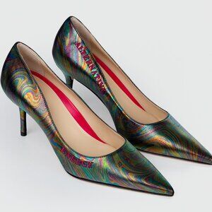 Stylish Oil Wash Leather Pumps